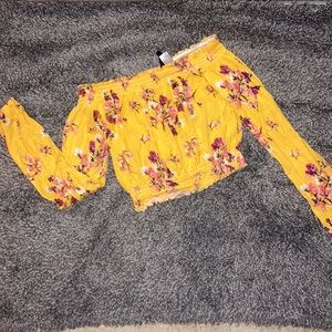 H&M DIVIDED brand floral off-the-shoulder top